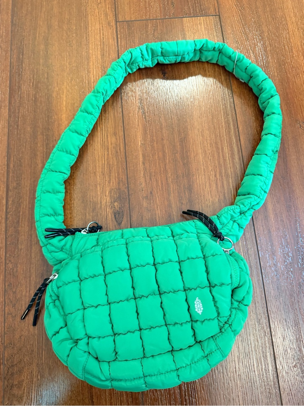 Free People Quilted Emerald Green Crossbody Bag